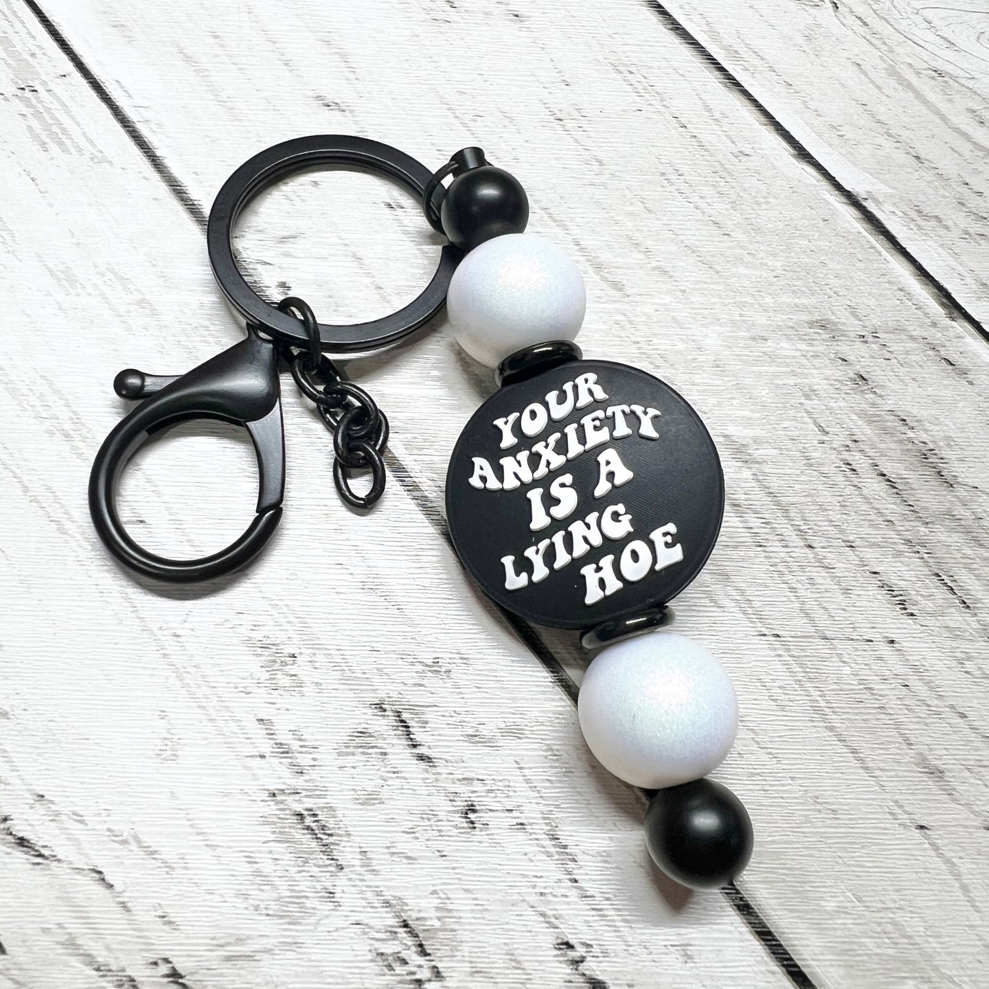 Anxiety Lying Hoe Black Keychain Bar
